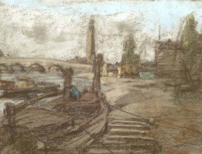 Old Barges, 1875-1899. Creator: Henry Muhrmann.