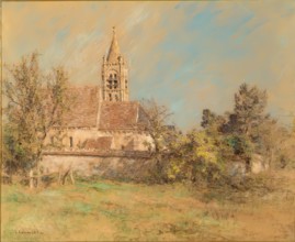 Landscape with Church, 1900-1925. Creator: Leon-Augustin Lhermitte.