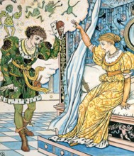The Frog turns into a Prince - Illustration for 'The Frog Prince', c1874. Creator: Walter Crane.