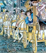 The Wedding Procession - Illustration for 'The Frog Prince', 1874. Creator: Walter Crane.