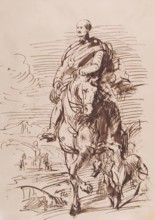 Sketch for the Prince Consort Mounted on Horseback, c1859. Creator: John Phillip.