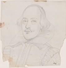 Drawing from a Portrait of Shakespeare. Creator: William Williams.