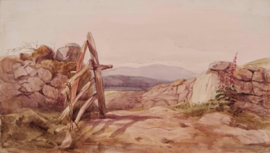 Stone Dyke and Broken Gate, c1840s. Creator: John Phillip.