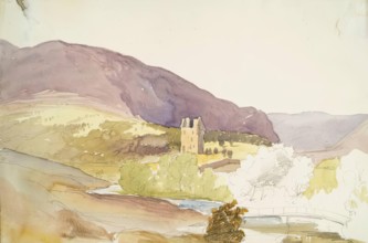 Landscape with Castle in the Middle Distance, c1840s. Creator: John Phillip.