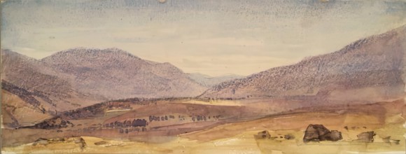 Landscape with Purple Hills in the Distance, c1840s. Creator: John Phillip.