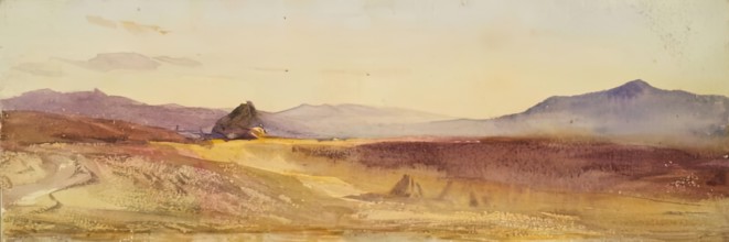 Landscape, Fields and Hills, c1840s. Creator: John Phillip.