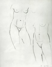 Two Female Nudes, 1926. Creator: Eric Gill.