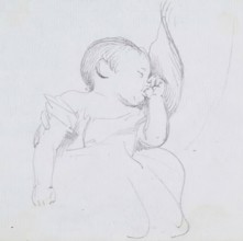 Baby Sucking Its Thumb, c1847. Creator: John Phillip.