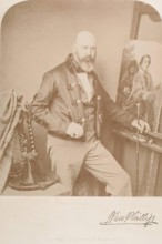 Photograph of John Phillip at his Easel, c1858. Creator: Unknown.