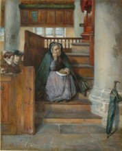 The Pulpit Stair (An Attentive Hearer of the Word), 1865. Creator: George Reid.