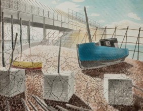 South Coast Beach, 1939-1942. Creator: Eric Ravilious.