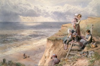 The Way Down The Cliff, 1867. Creator: Birket Foster.