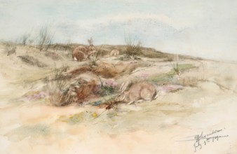 Rabbits, 1891. Creator: Edwin Alexander.