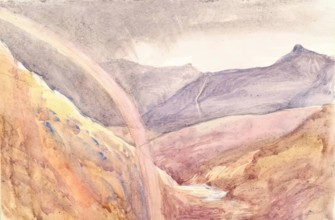 Highland Scenery with Rainbow, c1847 Creator: John Phillip.