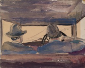 James McBey Driving - View from Back Seat, 1929. Creator: Margot Murray.