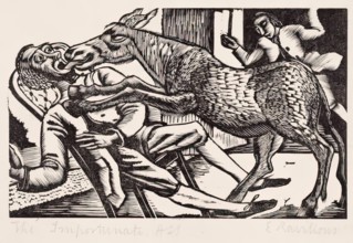 The Importunate Ass, 1928. Creator: Eric Ravilious.