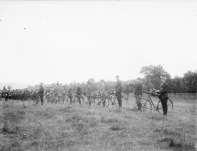 General view of mobile unit of riflemen, Headington, Oxford, Oxfordshire,1860-1922.  Creator: Henry Taunt.