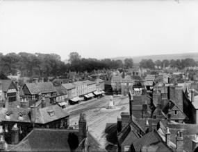 A general view over the market place, Wantage, Vale of White Horse, Oxfordshire, 1890.  Creator: Henry Taunt.