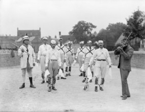 View of morris dancers outside the Chequers public house, Headington Quarry, Oxford, Oxon, 1898. Creator: Henry Taunt.