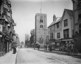 Looking north along Cornmarket Street, Oxford, Oxfordshire, 1885.   Creator: Henry Taunt.