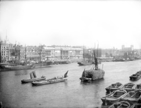 Looking across the Thames from Custom House, Lower Thames Street, City of London, GLA, 1880.  Creator: Henry Taunt.