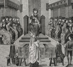 Chapter of the Order of the Golden Fleece held by Charles the Bold, (1433-1477), 1877.  Creators: Claude-Francois Maradan, Jules Jean Marie Joseph Huyot.