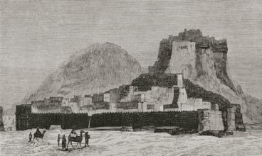View of the town and the fort (present-day Pakistani territory), Kalat, Afghanistan, 1878.  Creator: Unknown.