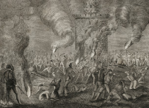 First Carlist War, (1833-1840): Assassination of Carlist prisoners in the Citadel...,1836 (1845). Creator: Unknown.