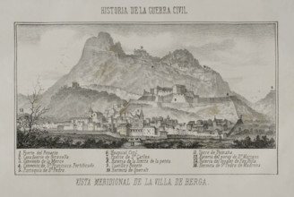 First Carlist War, (1833-1840): Southern view of the town of Berga, 1870.  Creator: Unknown.