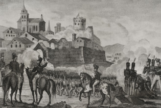 First Carlist War, (1833-1840): Taking of the town and fort of Irún, (17 May 1837), 1845.  Creator: Unknown.