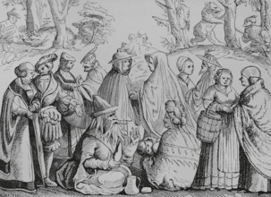 Gipsies fortune telling, 16th century, 1878.  Creator: Unknown.