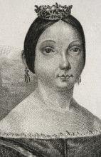 Isabella II (1830-1904), Queen of Spain (1833-1868), 1842.  Creator: Jose Gomez.