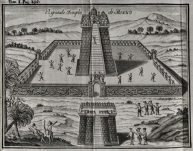 The Great Aztec Temple at Tenochtitlan dedicated to the god of war, 1771.  Creator: Unknown.