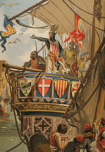 Departure of James I for the conquest of Majorca, (1208-1276), 1229, (1890).  Creator: Unknown.