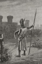 James I before the walls of Valencia, 1238, (1890). Creator: Unknown.