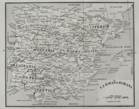 Map of Roman Hispania, 1852.  Creator: Unknown.