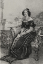 Maria Anna of Bavaria (1805-1877), Queen consort of Saxony (1836-1854), 1852.  Creator: J.J. Martinez.