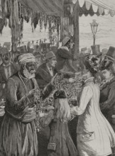 Merchants at Tunisian bazaar, 1878.  Creator: Unknown.