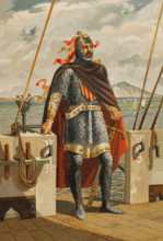 Roger of Lauria (1245-1305), Italian marine and military in the service of the Crown of..., 1890.  Creator: Unknown.