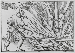 Torture by fire, 1552, (1878).  Creator: Unknown.
