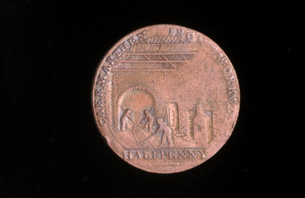 18th century token: Carmarthen ironworks, 1792. Creator: John Gregory Hancock.