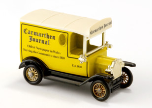 Carmarthen Journal, Ford delivery van model, 1975. Creator: Lledo Plc.