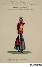 Cambrian Costumes series No. 13, 19th century.  Creator: Lady Llanover.