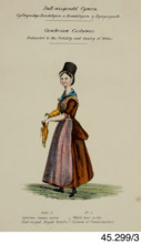 Cambrian Costumes series No. 3, 19th century.  Creator: Lady Llanover.