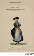 Cambrian Costumes series No. 7, 19th century.  Creator: Lady Llanover.