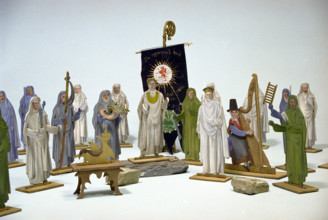 Wooden models of the Bangor National Gorsedd, 1914. Creator: Unknown.