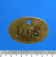 Maritime Colliery, lamp check (brass), c1890-1910. Creator: Unknown.