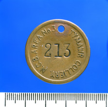 Tymawr Colliery, lamp check (brass), c1947. Creator: Unknown.