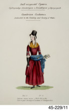 Cambrian Welsh Costume print no. 11, c1830s-1850s. Creator: Lady Llanover.