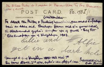 William Philby's first day at Big Pit, 1903. Creator: Unknown.